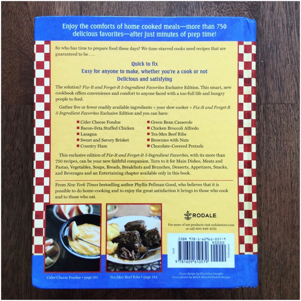 Fix‑It & Forget‑It 5‑Ingredient Favorites Cookbook — Hardcover, Like New - Picture 7 of 8